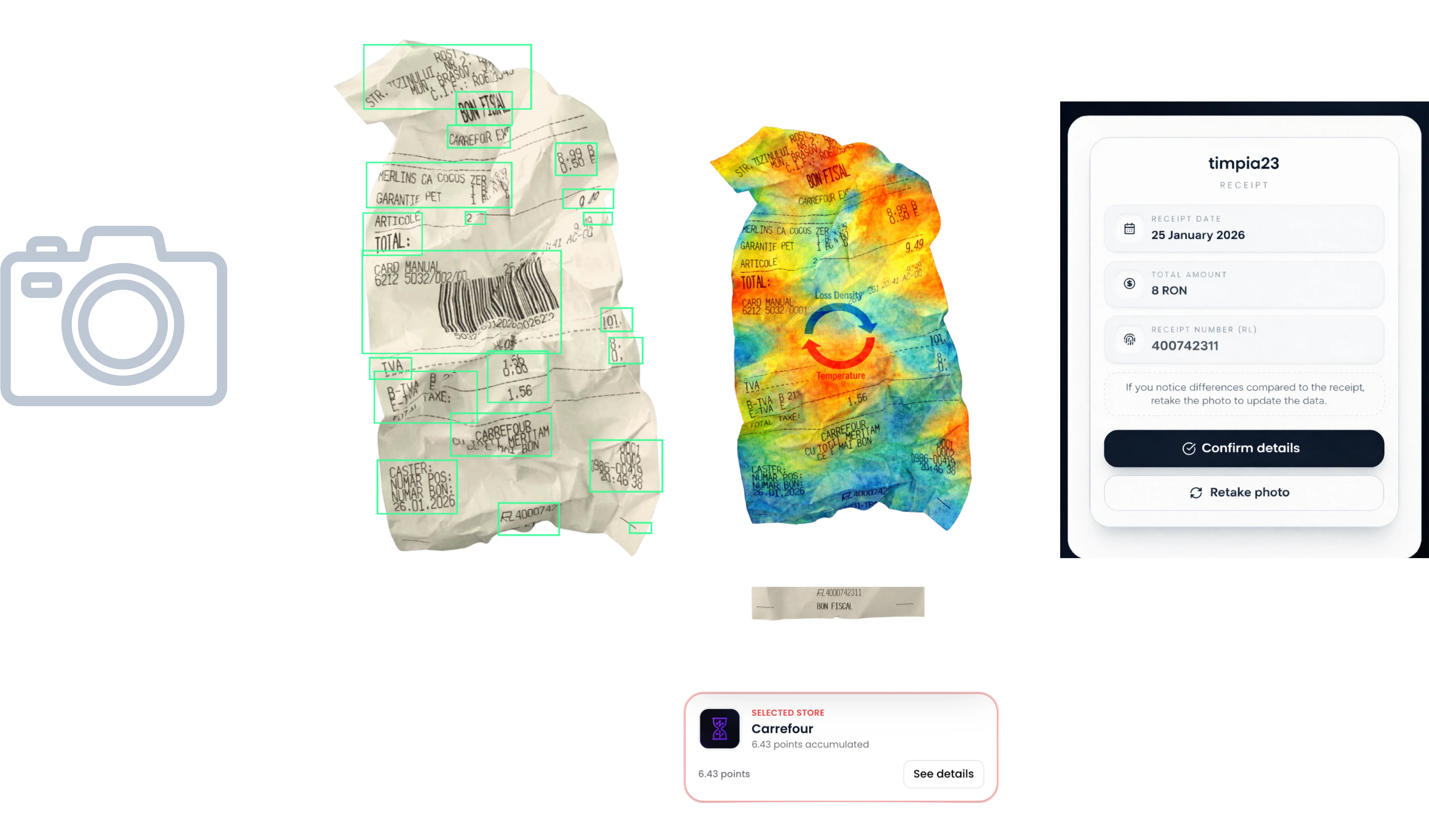 Detailed OCR receipt processing pipeline
